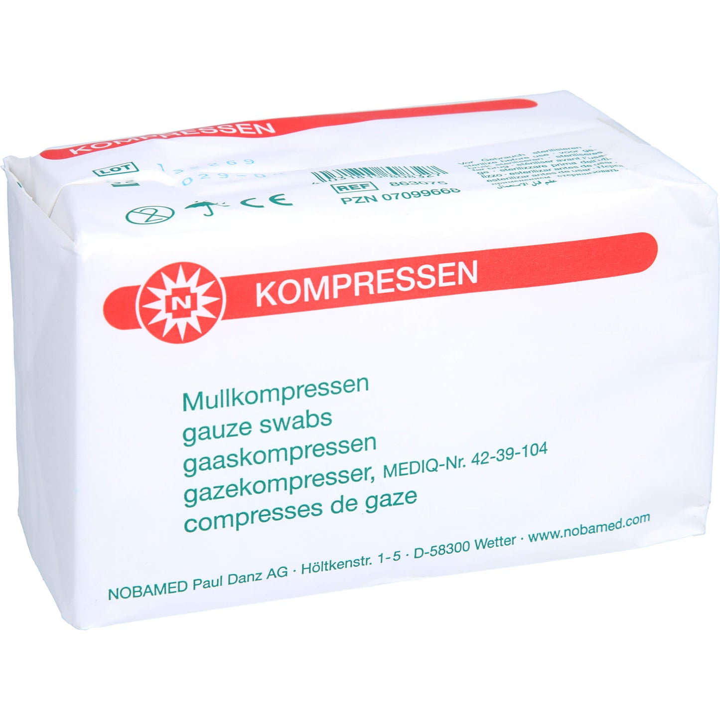 MULLKOMPRESSEN 7,5x7,5 cm unsteril 8fach 100 St