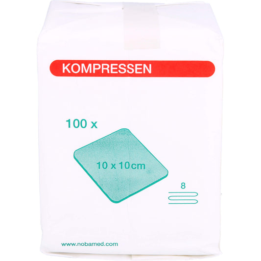 MULLKOMPRESSEN 10x10 cm unsteril 8fach 100 St
