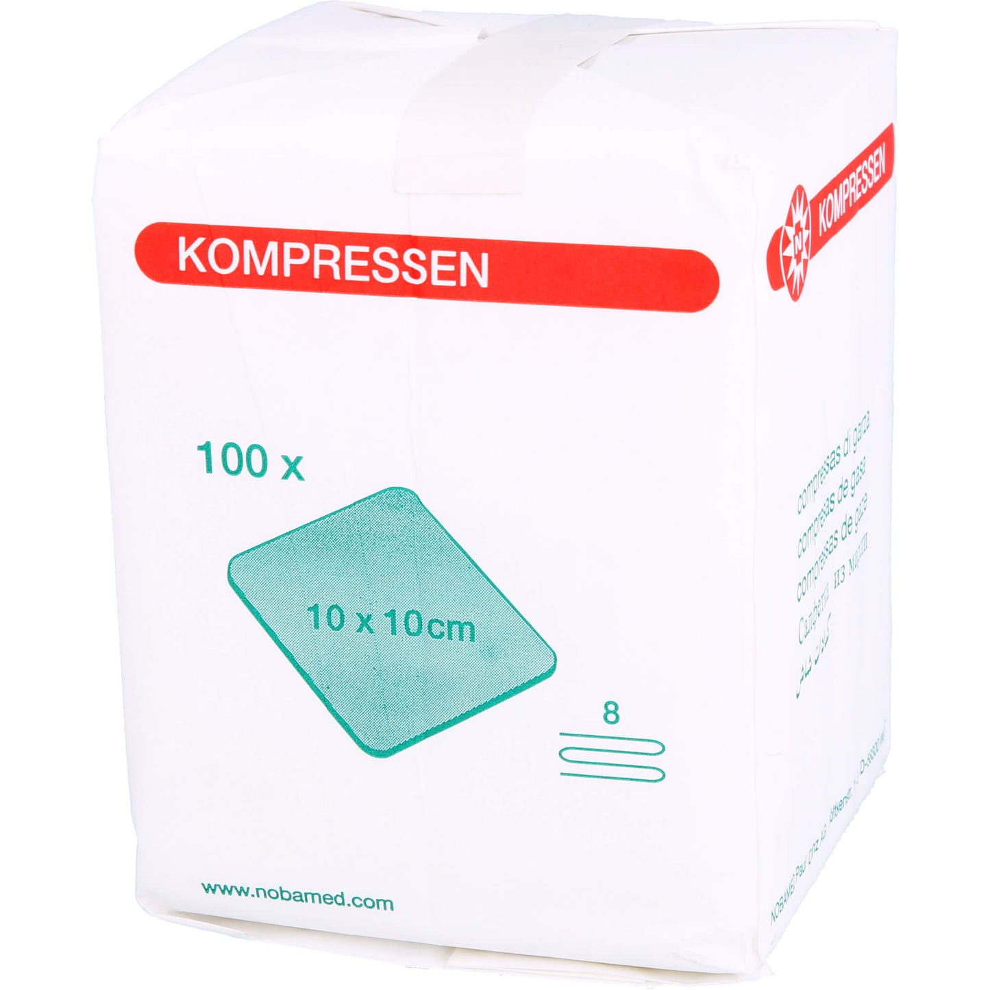 MULLKOMPRESSEN 10x10 cm unsteril 8fach 100 St