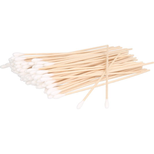 WATTESTÄBCHEN Holz 15 cm 4-5 mm mit Wattekopf 100 St