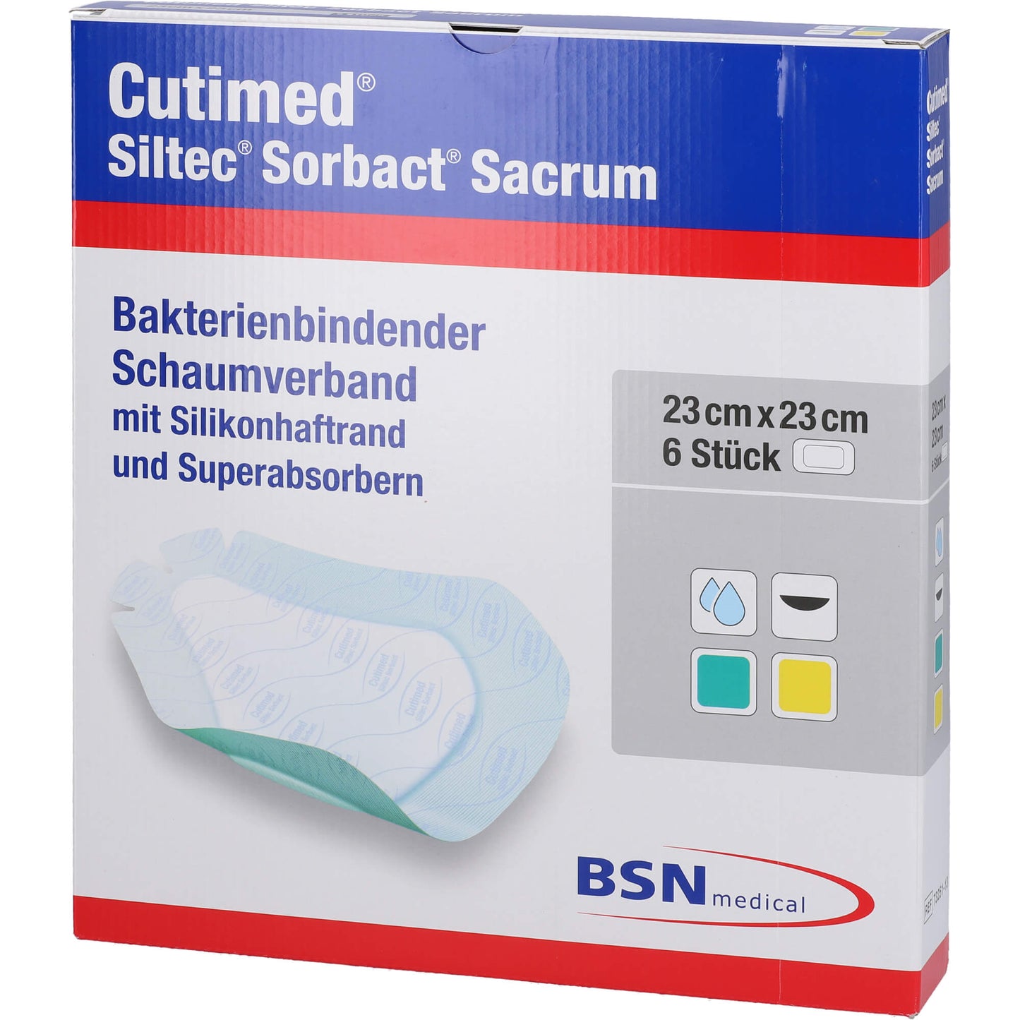 CUTIMED Siltec Sorbact B Sacrum PU-Verb.23x23cm 6 St