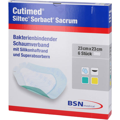 CUTIMED Siltec Sorbact B Sacrum PU-Verb.23x23cm 6 St
