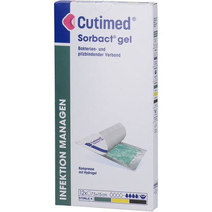 CUTIMED Sorbact Gel Kompressen 7,5x15 cm 12 St
