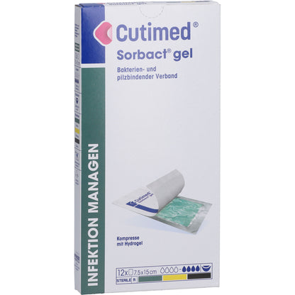 CUTIMED Sorbact Gel Kompressen 7,5x15 cm 12 St