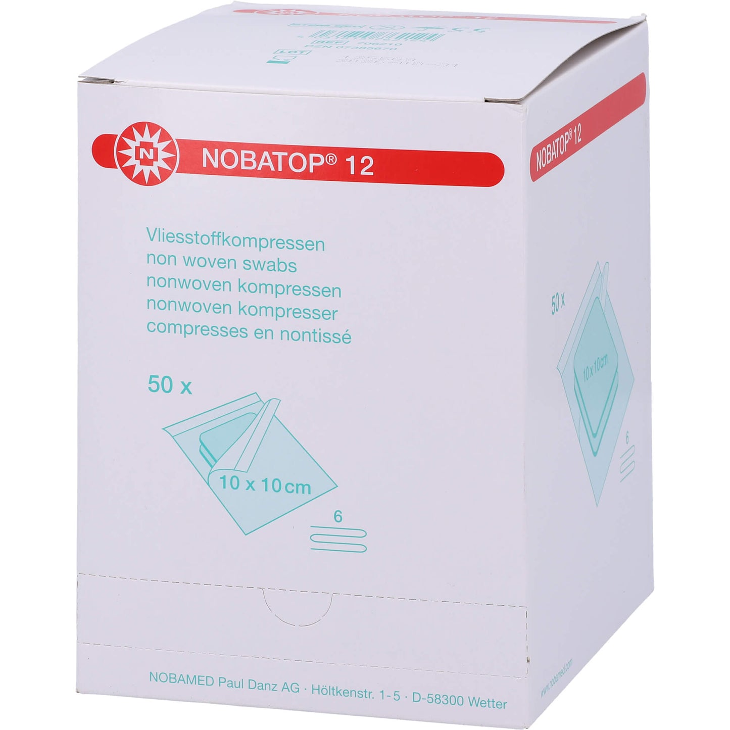 NOBATOP 12 Kompressen 10x10 cm steril 50X2 St