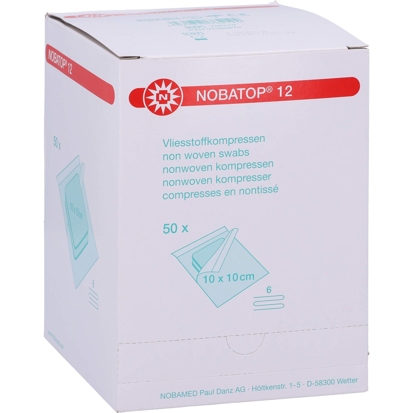 NOBATOP 12 Kompressen 10x10 cm steril 50X2 St