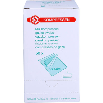 MULLKOMPRESSEN 5x5 cm steril 8fach 50X2 St