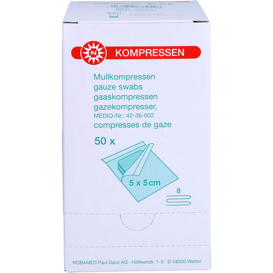 MULLKOMPRESSEN 5x5 cm steril 8fach 50X2 St