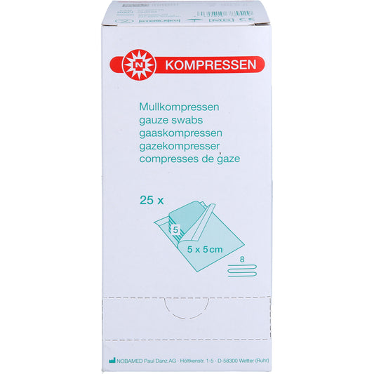 MULLKOMPRESSEN 5x5 cm steril 8fach 25X5 St