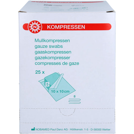 MULLKOMPRESSEN 10x10 cm steril 8fach 25X5 St
