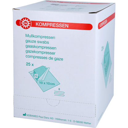 MULLKOMPRESSEN 10x10 cm steril 8fach 25X5 St