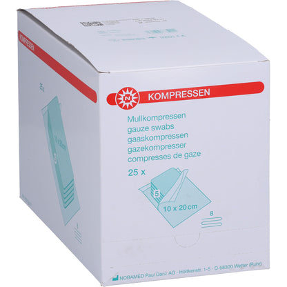MULLKOMPRESSEN 10x20 cm steril 8fach 25X5 St