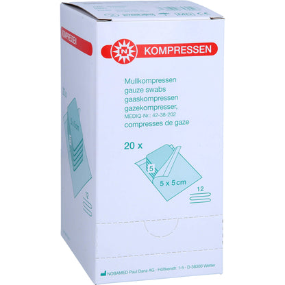 MULLKOMPRESSEN 5x5 cm steril 12fach 20X5 St