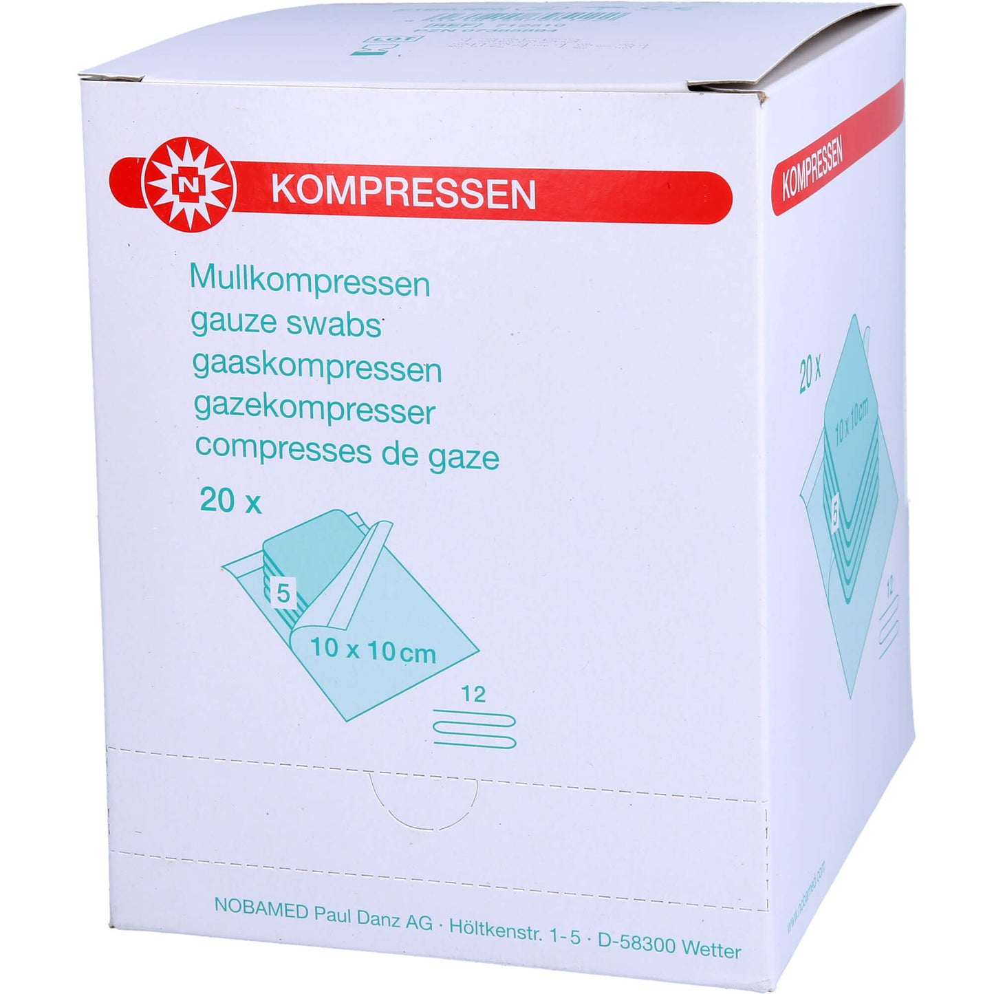 MULLKOMPRESSEN 10x10 cm steril 12fach 20X5 St