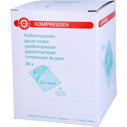 MULLKOMPRESSEN 10x10 cm steril 12fach 20X5 St