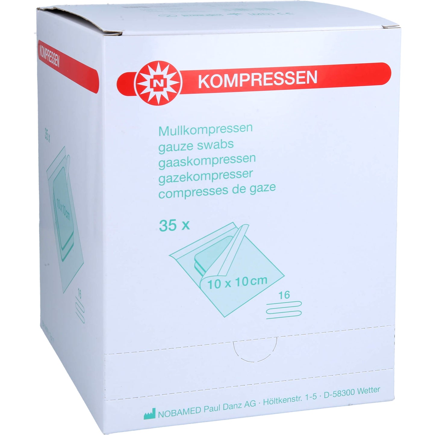MULLKOMPRESSEN 10x10 cm steril 16fach 35X2 St
