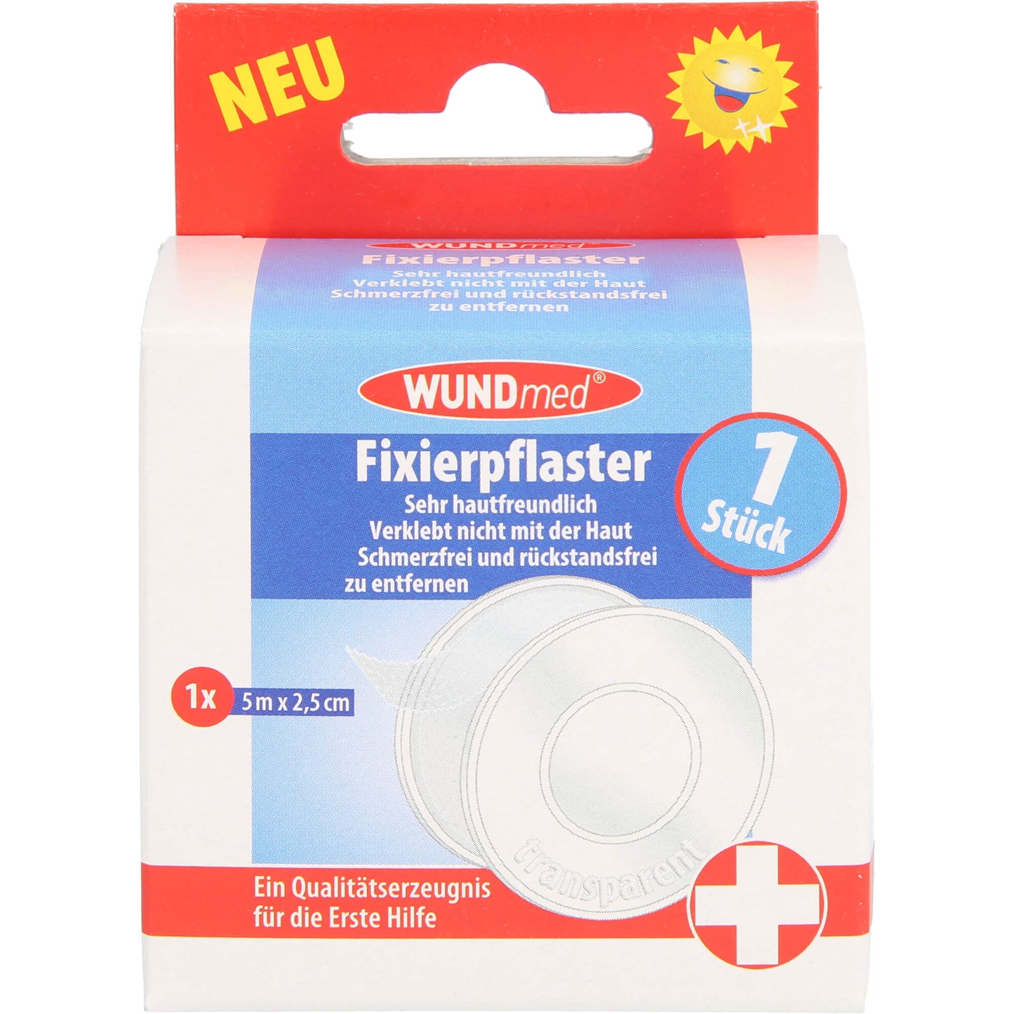FIXIERPFLASTER 2,5 cmx5 m transparent 1 St