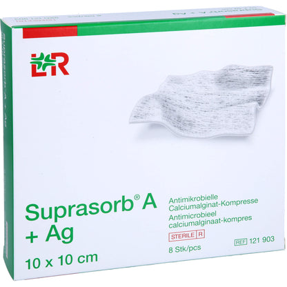SUPRASORB A+Ag Antimik.Cal.Alginat Kompr.10x10 cm 8 St