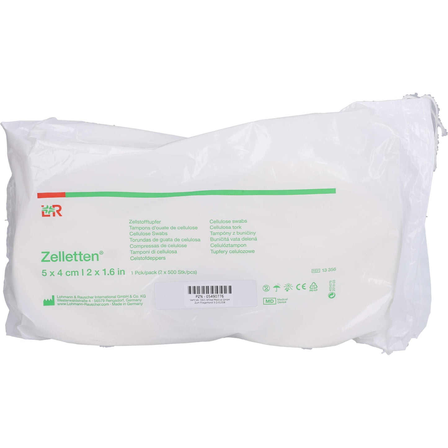ZELLETTEN Tupfer 4x5 cm unsteril Rolle 2X500 St