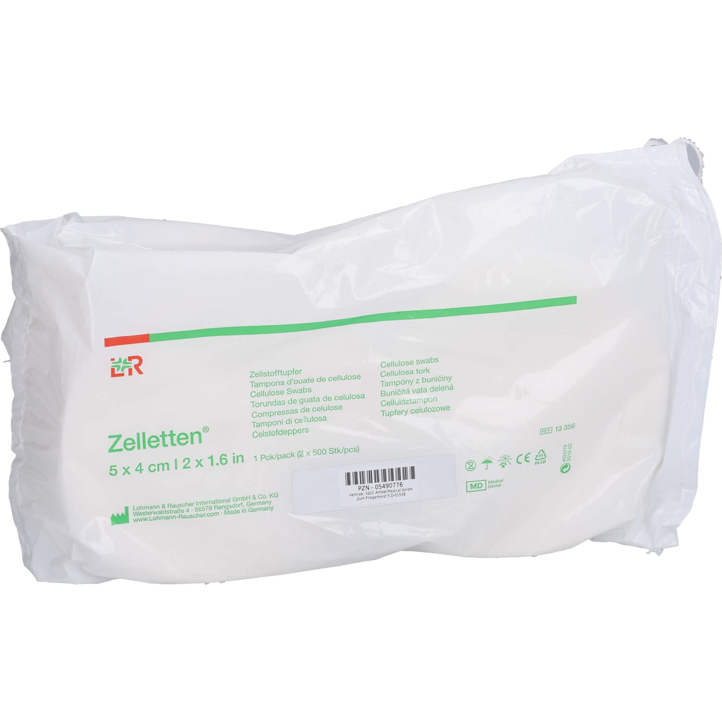 ZELLETTEN Tupfer 4x5 cm unsteril Rolle 2X500 St