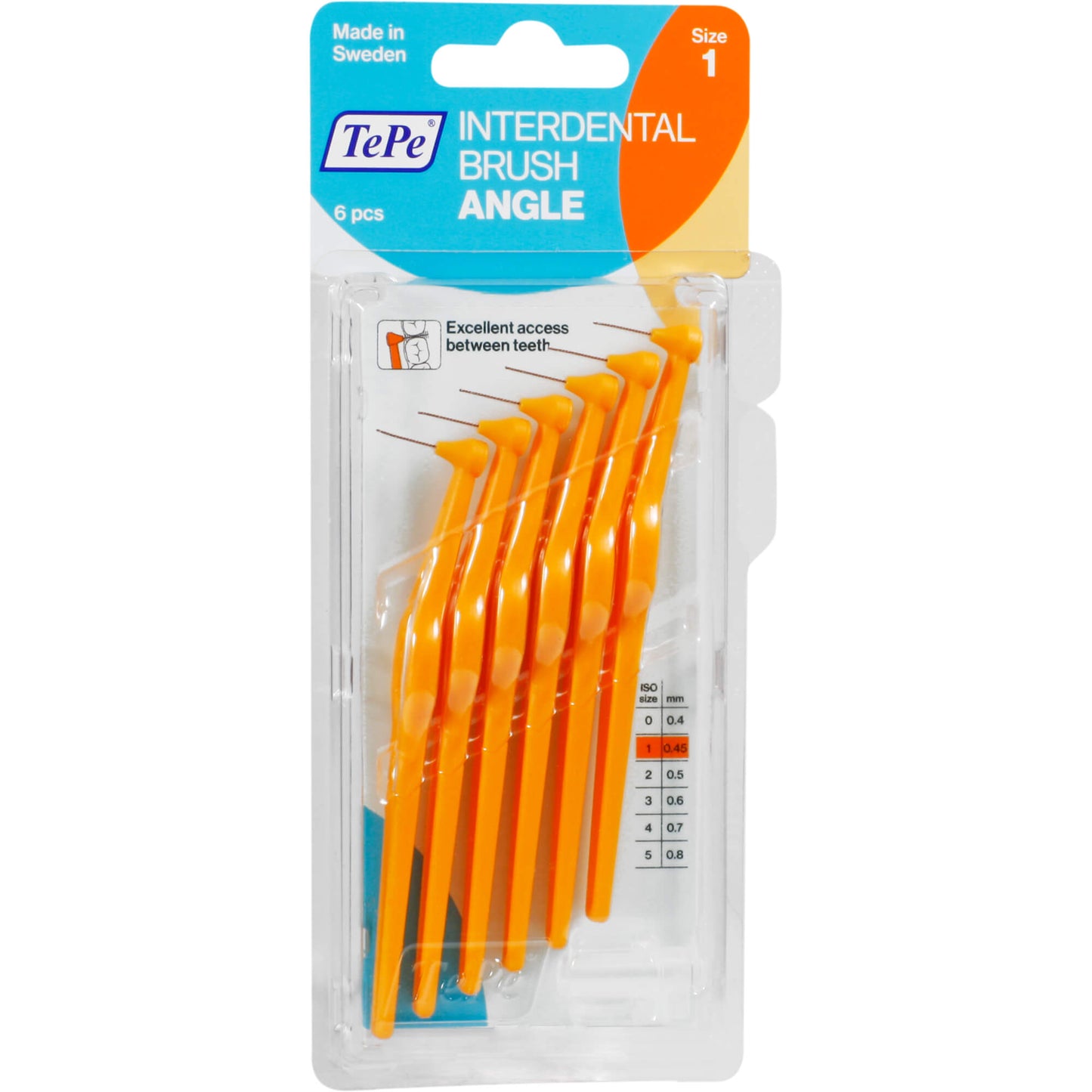 TEPE Angle Interdentalbürste 0,45mm orange 6 St
