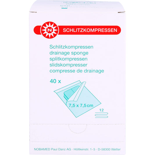 SCHLITZKOMPRESSEN Mull 7,5x7,5 cm steril 12fach 40X2 St