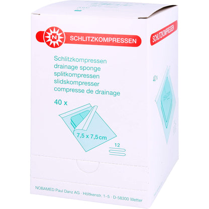 SCHLITZKOMPRESSEN Mull 7,5x7,5 cm steril 12fach 40X2 St
