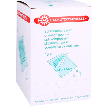 SCHLITZKOMPRESSEN Mull 7,5x7,5 cm steril 12fach 40X2 St