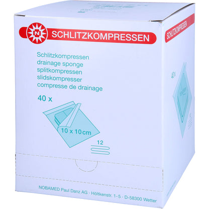SCHLITZKOMPRESSEN Mull 10x10 cm steril 12fach 40X2 St