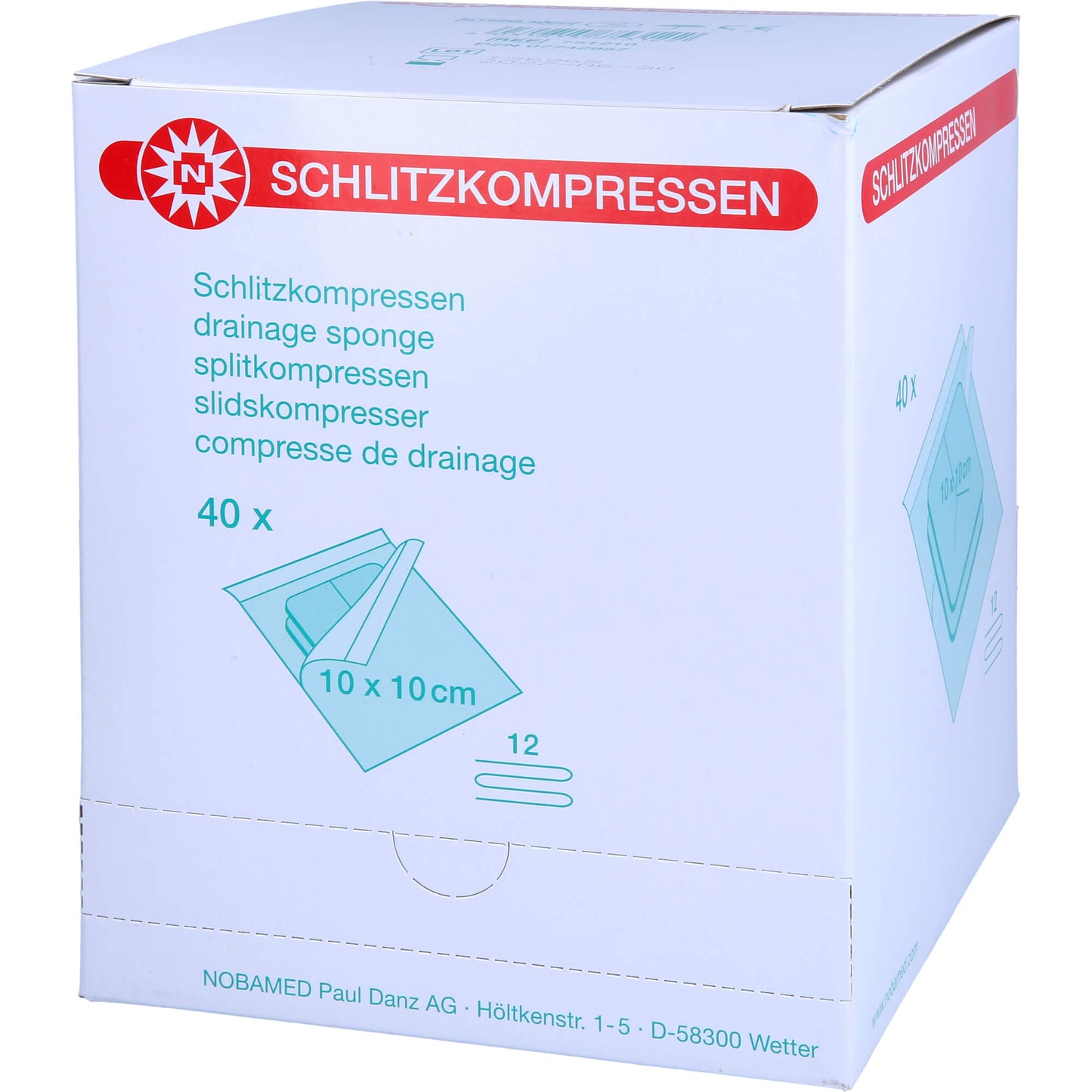 SCHLITZKOMPRESSEN Mull 10x10 cm steril 12fach 40X2 St