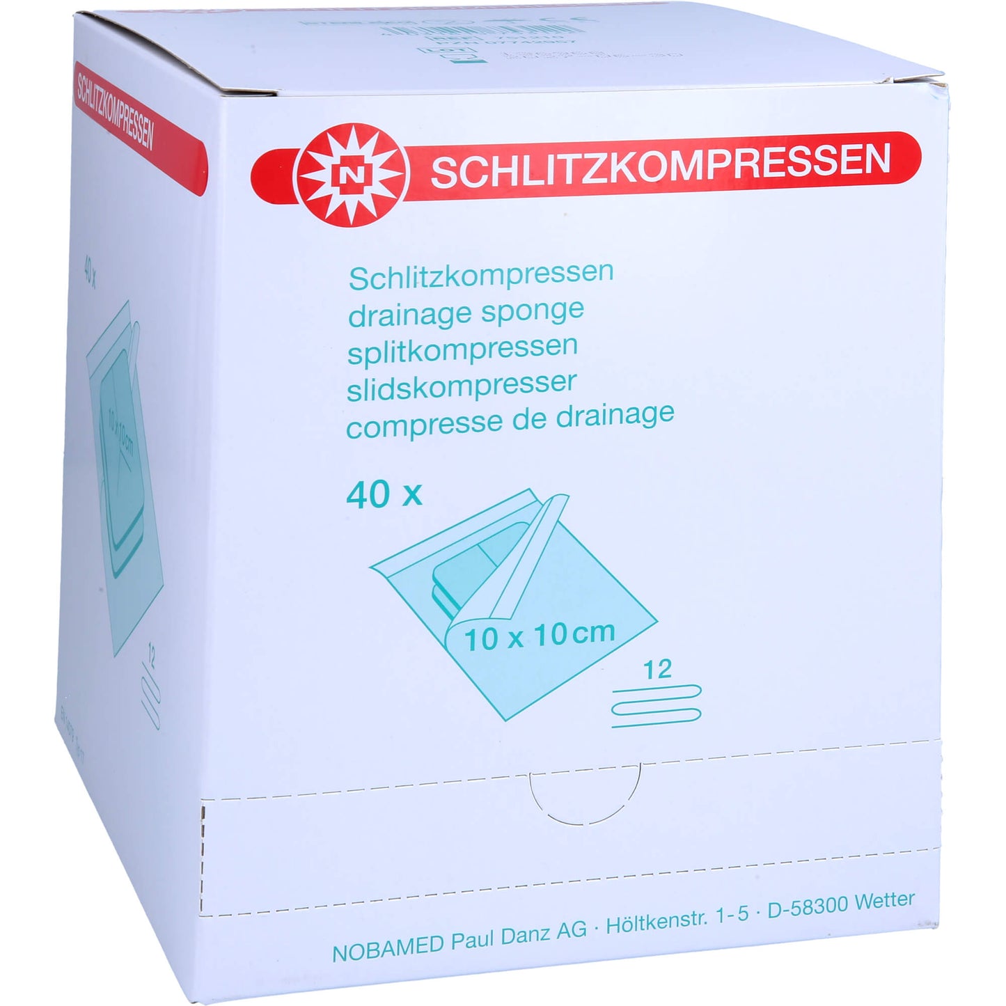 SCHLITZKOMPRESSEN Mull 10x10 cm steril 12fach 40X2 St