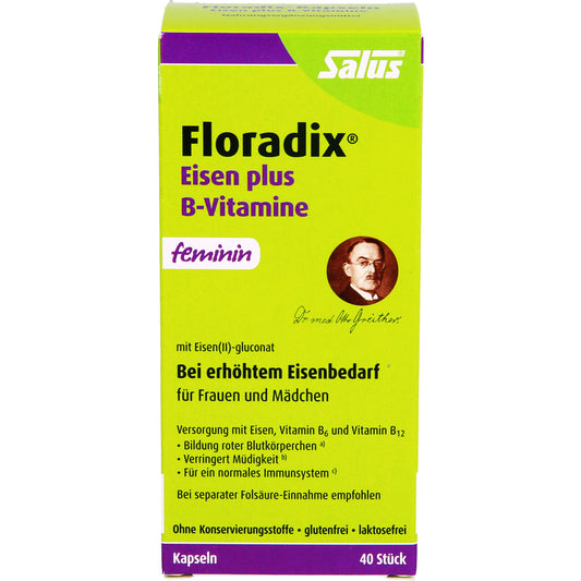 FLORADIX Eisen plus B Vitamine Kapseln 40 St