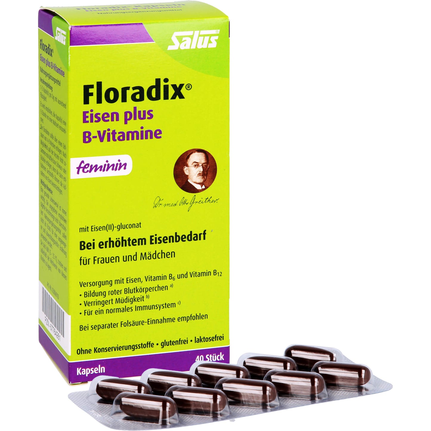 FLORADIX Eisen plus B Vitamine Kapseln 40 St