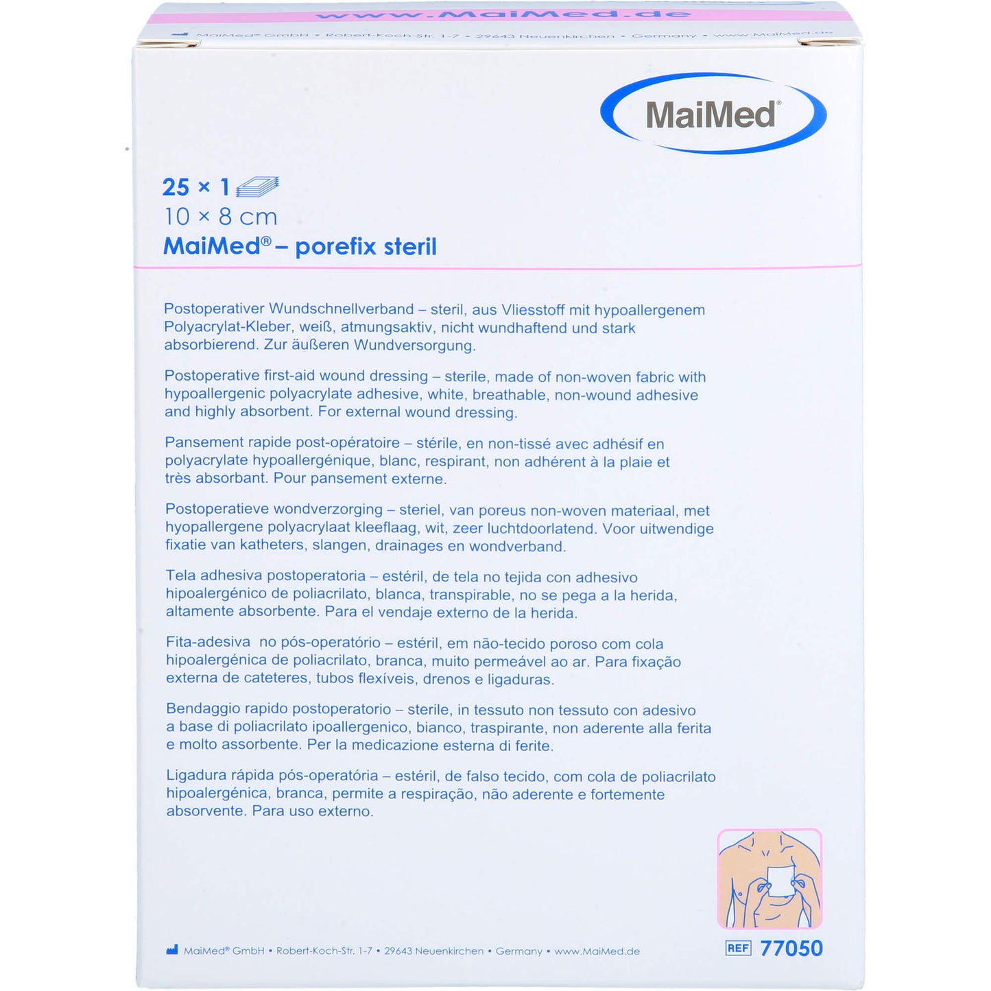 MAIMED porefix steril 8x10 cm 25X1 St