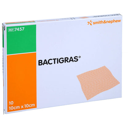 BACTIGRAS antiseptische Paraffingaze 10x10 cm 10 St