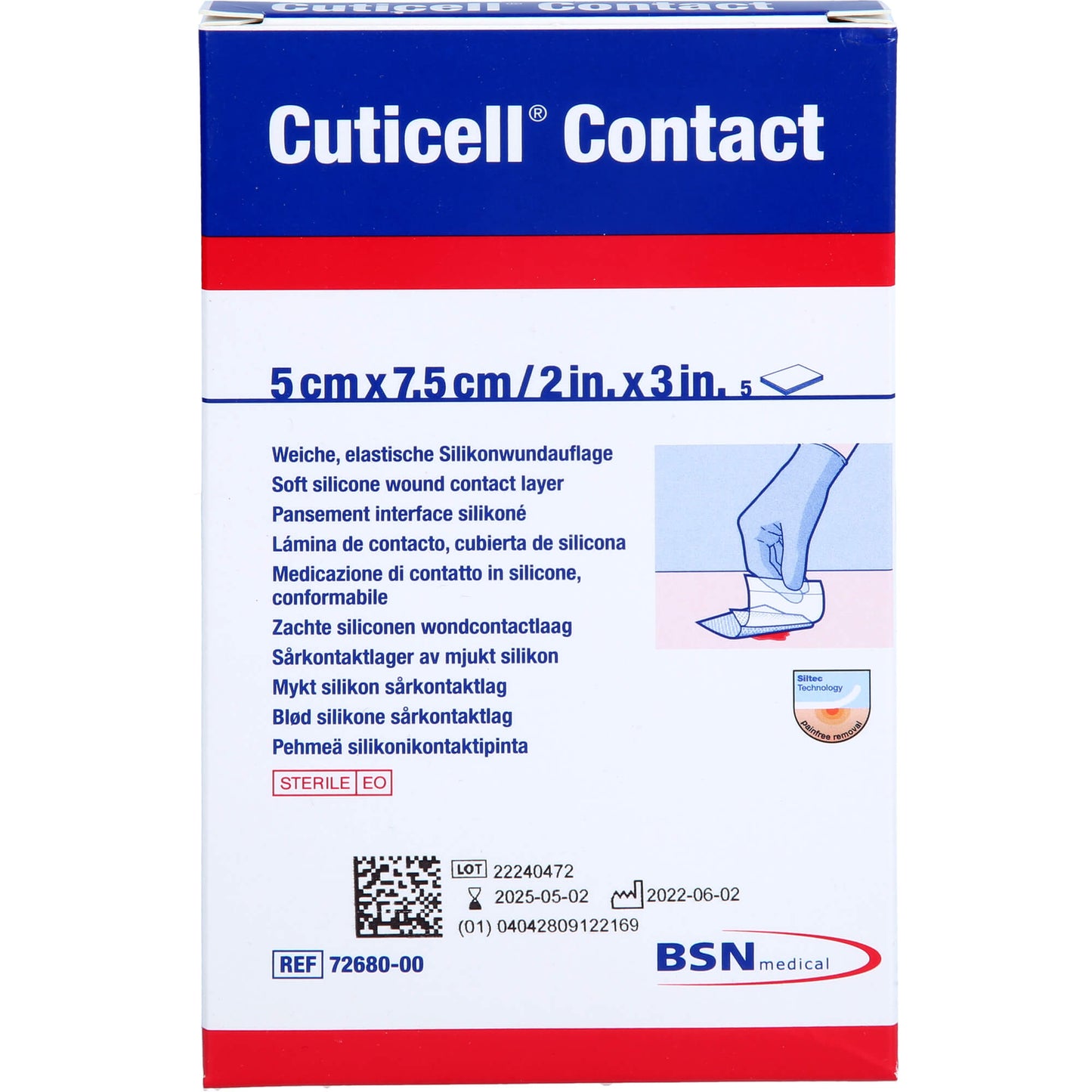 CUTICELL Contact 5x7,5 cm Verband 5 St