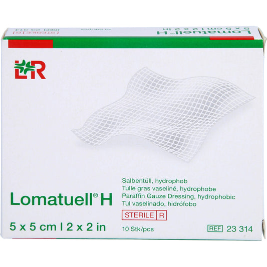 LOMATUELL H Salbentüll 5x5 cm steril 10 St