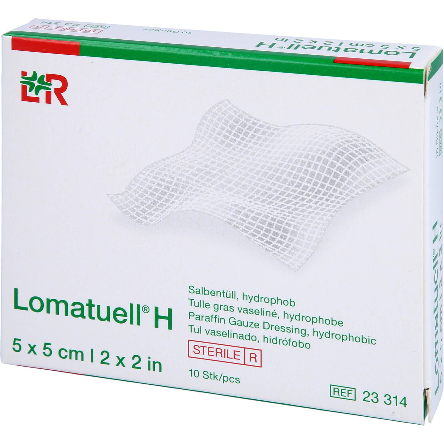 LOMATUELL H Salbentüll 5x5 cm steril 10 St
