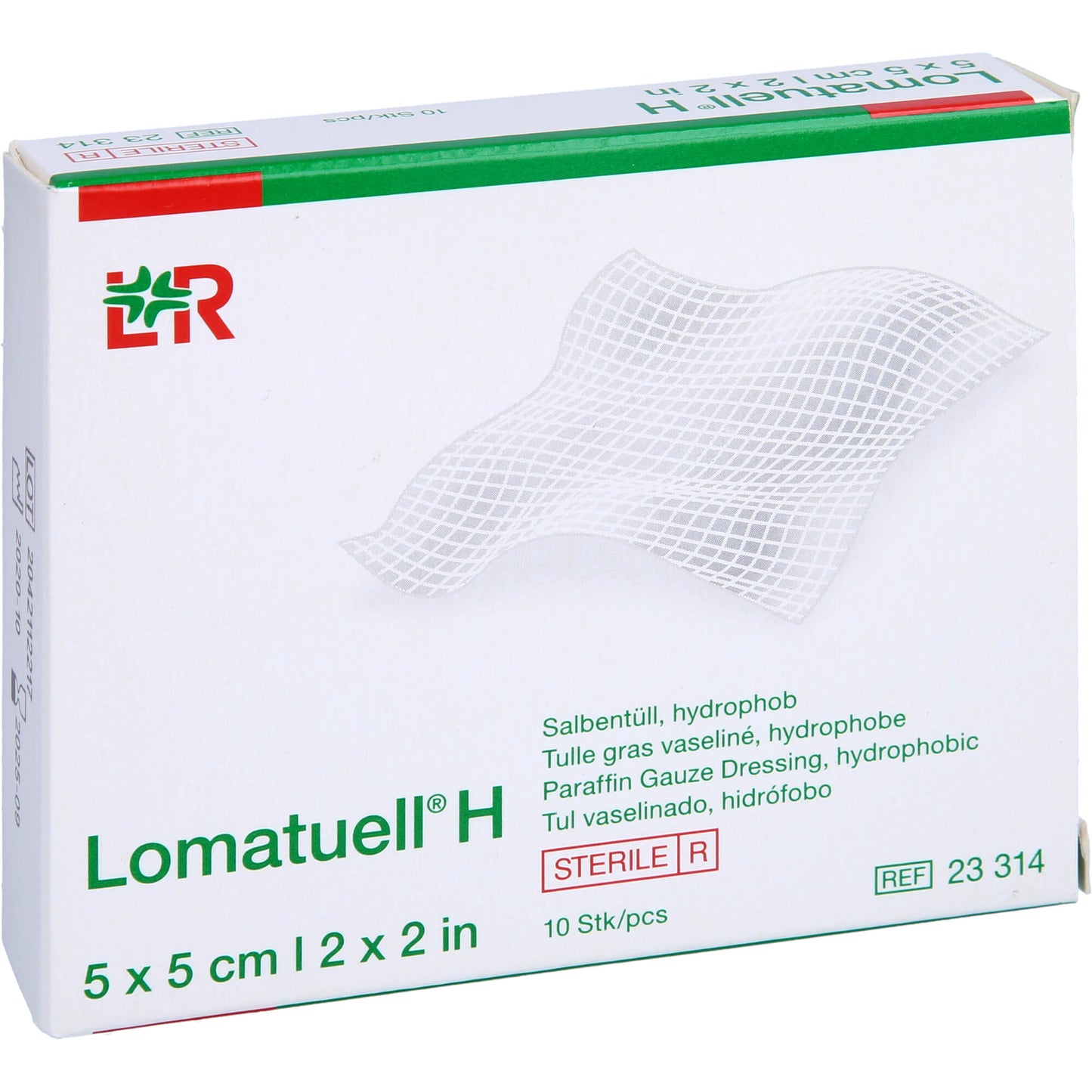 LOMATUELL H Salbentüll 5x5 cm steril 10 St