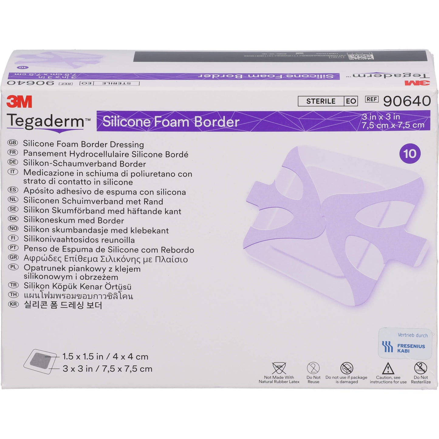 TEGADERM Silicone Foam Border FK 7,5x7,5cm 90640 10 St
