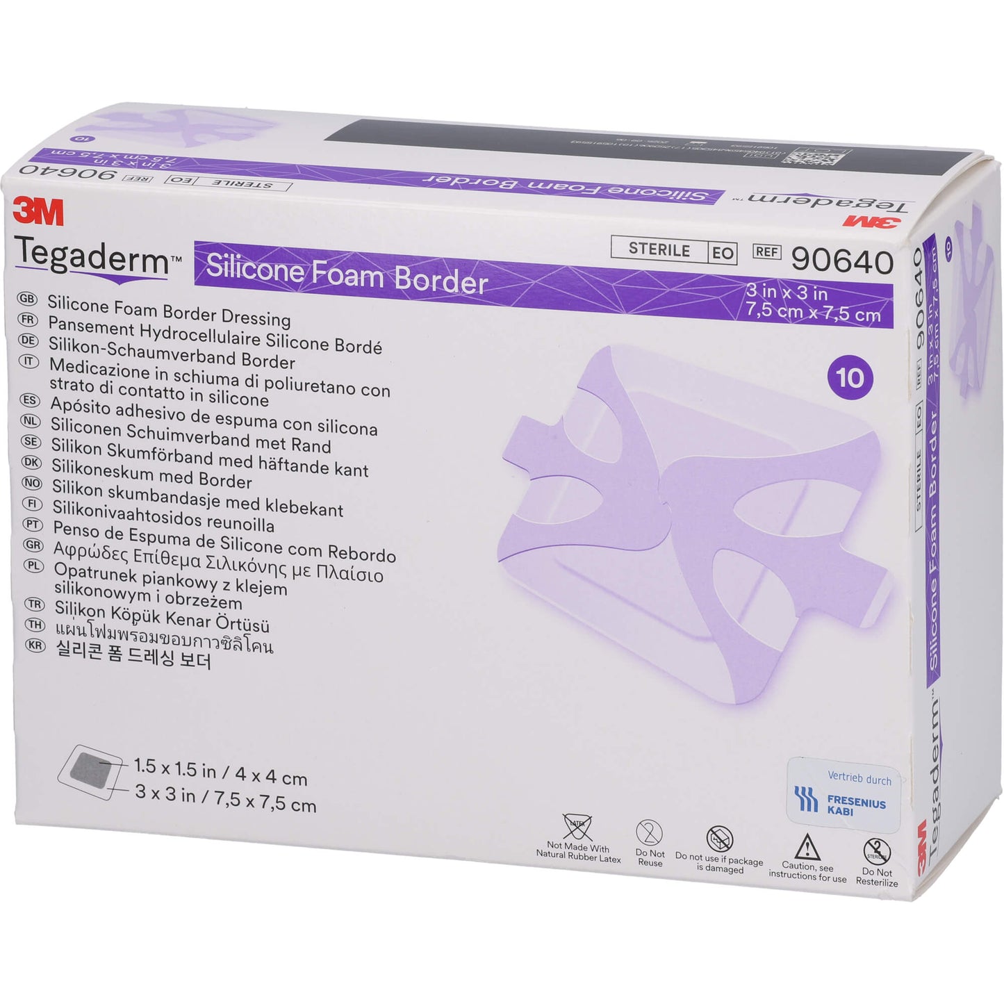TEGADERM Silicone Foam Border FK 7,5x7,5cm 90640 10 St