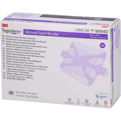 TEGADERM Silicone Foam Border FK 7,5x7,5cm 90640 10 St