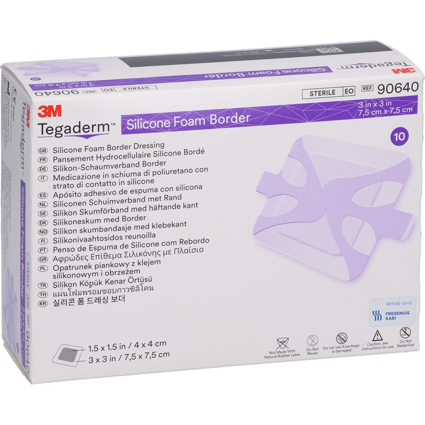 TEGADERM Silicone Foam Border FK 7,5x7,5cm 90640 10 St