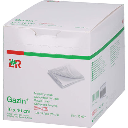 GAZIN Mullkomp.10x10 cm steril 12fach groß 20X5 St