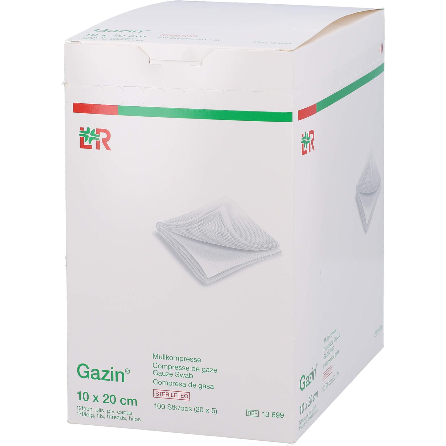 GAZIN Mullkomp.10x20 cm steril 12fach extra groß 20X5 St