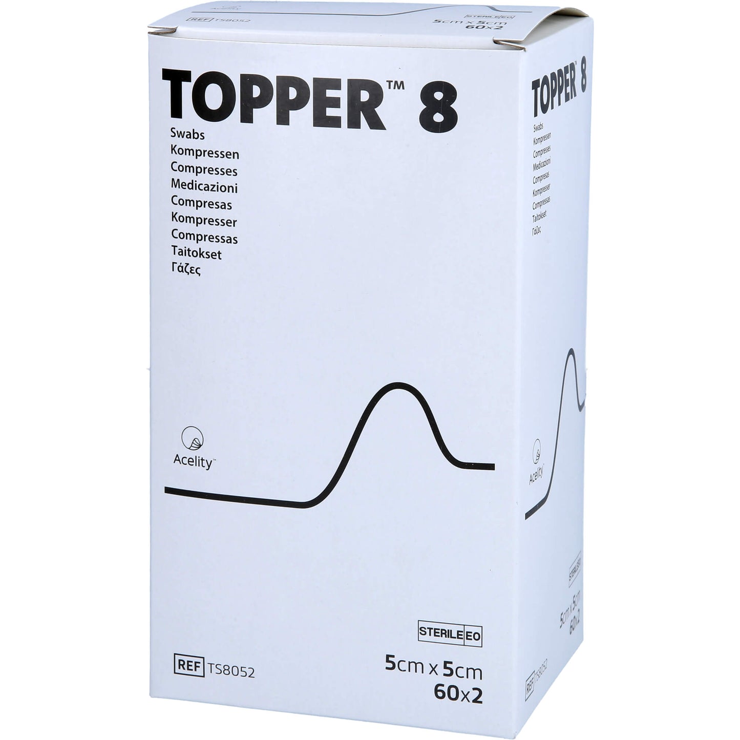TOPPER 8 Kompr.5x5 cm steril 60X2 St