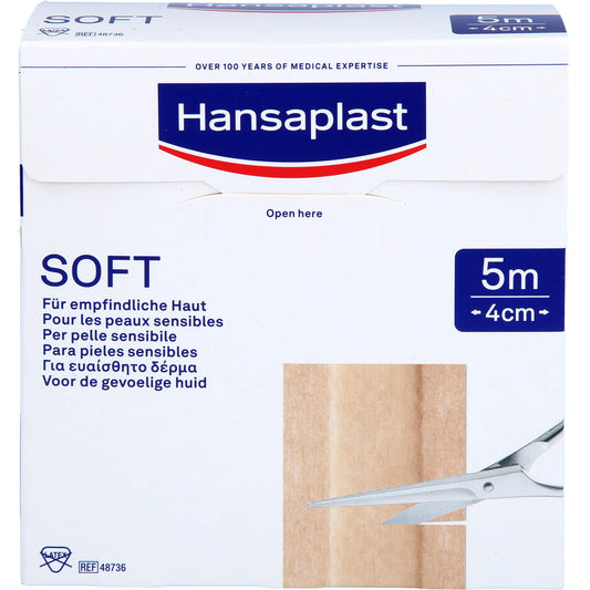 HANSAPLAST Soft Pflaster 4 cmx5 m Rolle 1 St