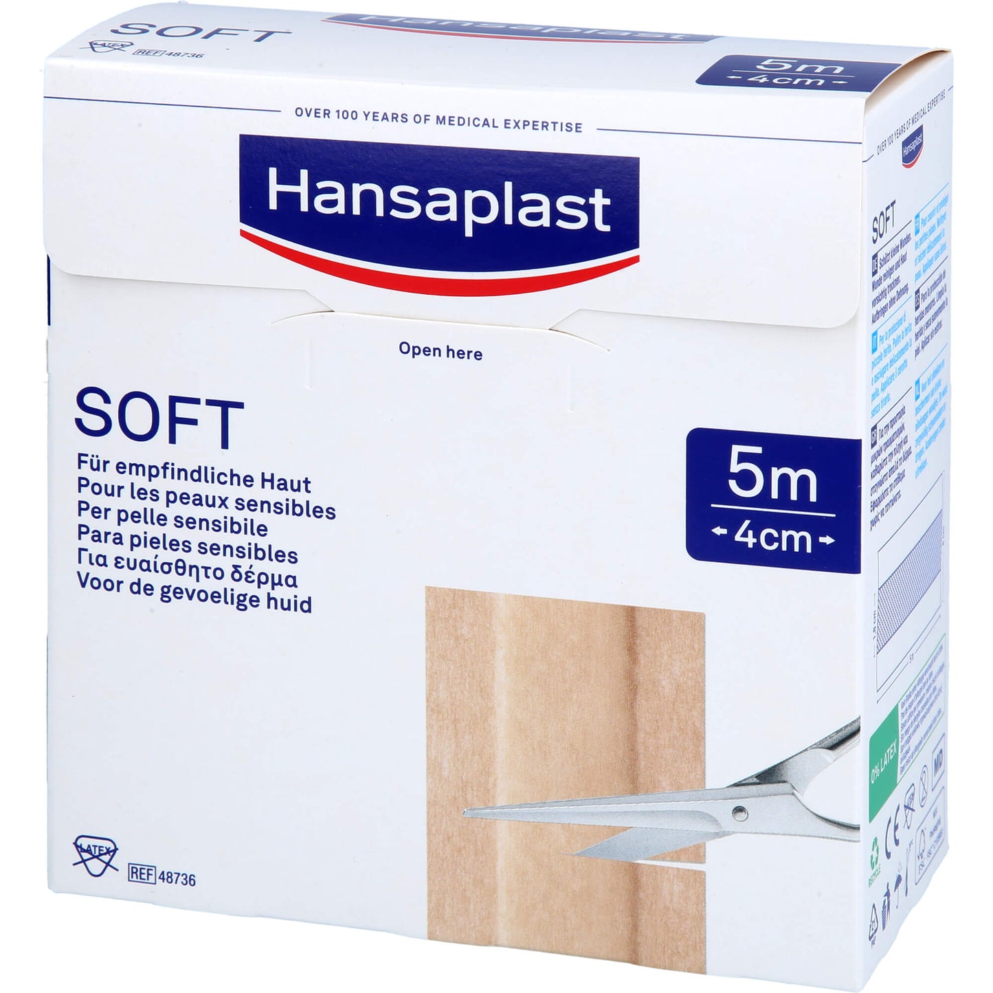 HANSAPLAST Soft Pflaster 4 cmx5 m Rolle 1 St