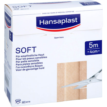 HANSAPLAST Soft Pflaster 4 cmx5 m Rolle 1 St