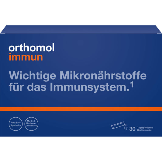 ORTHOMOL Immun Direktgranulat Himbeer/Menthol 30 St